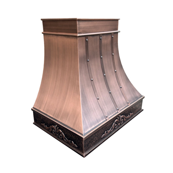 RHM Custom Copper Range Hood Cover with Antique Brown Copper CT-VH07MC