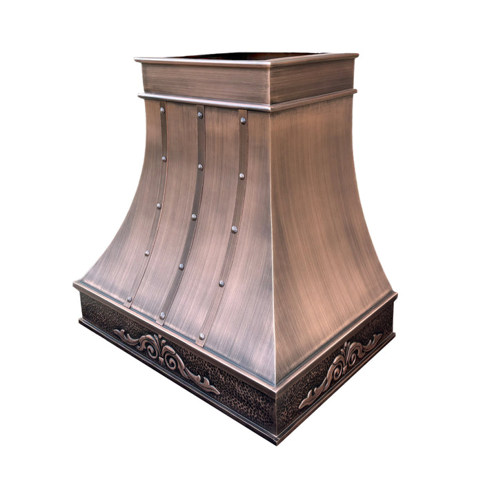 RHM Custom Copper Range Hood Cover with Antique Brown Copper CT-VH07MC