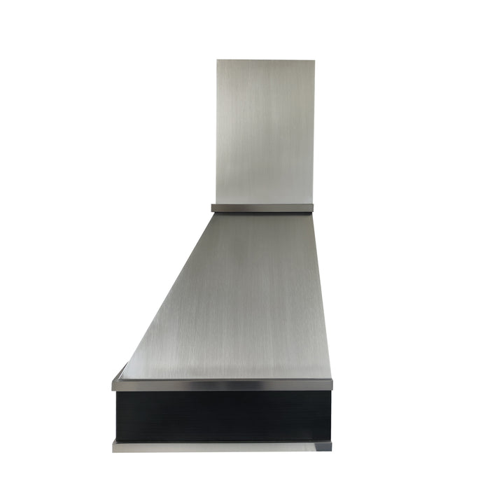 Sleek stainless steel range hood for minimalist home kitchen remodel