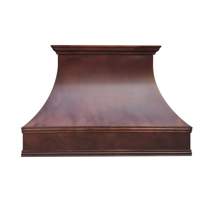 RHM Custom  Fired Copper Range Hood with Crwon CT-VH07MCF