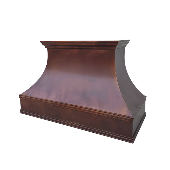 RHM Custom  Fired Copper Range Hood with Crwon CT-VH07MCF