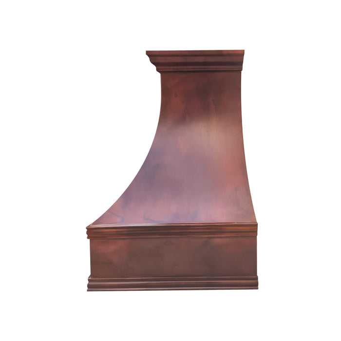 RHM Custom  Fired Copper Range Hood with Crwon CT-VH07MCF