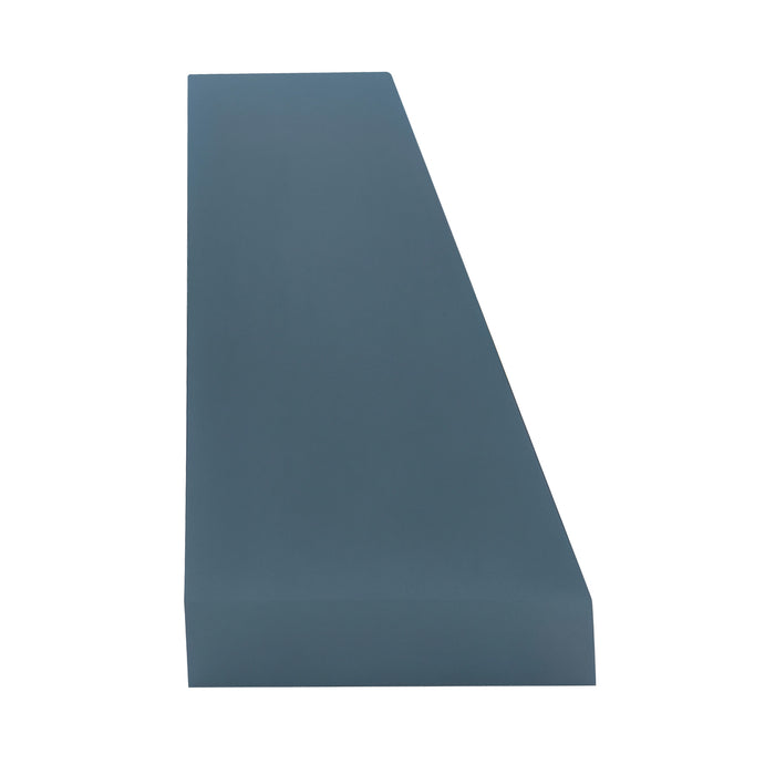 RangeHoodMaster custom kitchen range hood with customized gray blue painted stainless steel finish taper shaped design