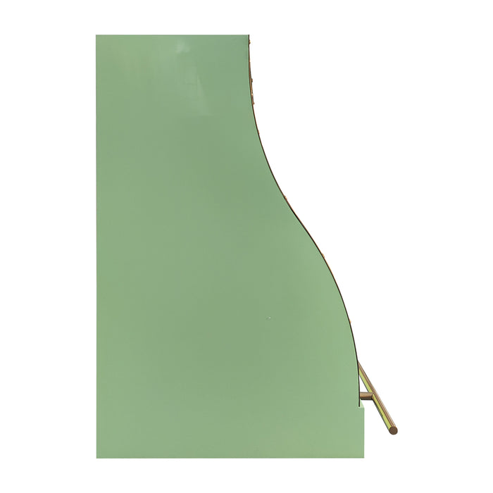 RHM Custom Green Range Hood Stainless Steel with Polished Brass Accents SH-5-GR5P