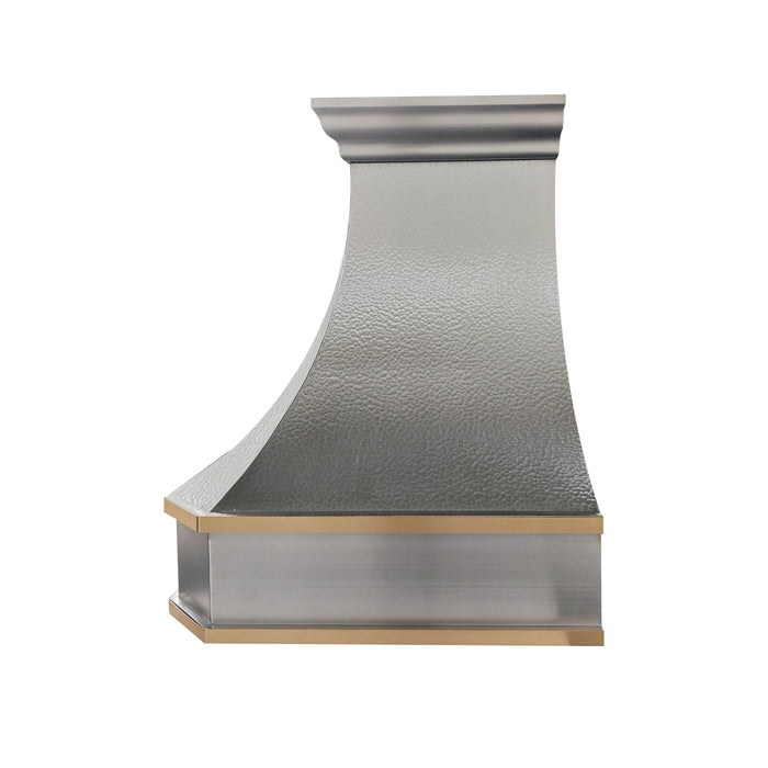 RHM Custom Hammered Stainless Steel Curved Range Hood SH3-HSS
