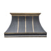 Custom Metal Range Hood Black Stainless Steel with Brass Trims SH7-C3TRB