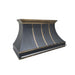Custom Metal Range Hood Black Stainless Steel with Brass Trims SH7-C3TRB