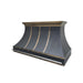 Custom Metal Range Hood Black Stainless Steel with Brass Trims SH7-C3TRB