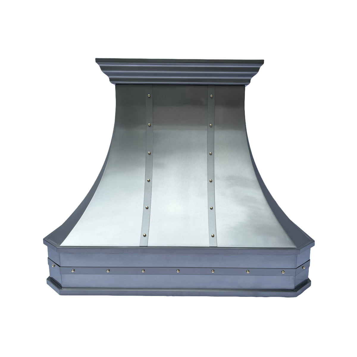 RHM Custom Natural Zinc Range Hood with Brass Rivets ZH3-D2TRB ...