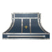 RHM Custom Navy Blue Stainless Steel Range Hood SH33-FS02 with Fleur & Pot Rail