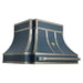 RHM Custom Navy Blue Stainless Steel Range Hood SH33-FS02 with Fleur & Pot Rail