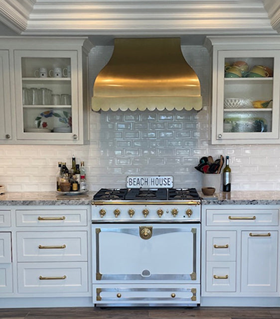 RHM Custom Scalloped Brushed Brass Range Hood SH1-S02B