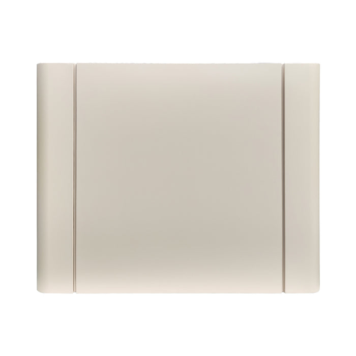 custom painted stainless steel range hood coffee white color round corner box design with concave lines at rangehoodmaster