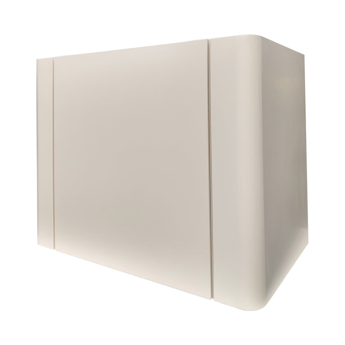 custom painted stainless steel range hood coffee white color round corner box design with concave lines at rangehoodmaster