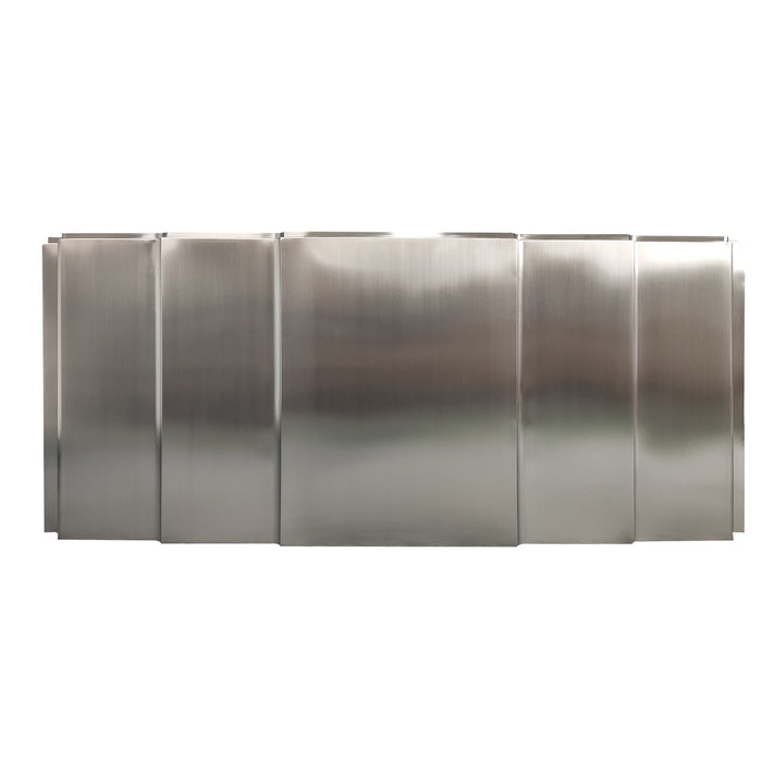 custom stainless steel kitchen hood in brushed stainless steel finish luxury wave shell design at rangehoodmaster