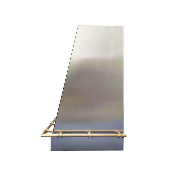 RHM Custom Stainless Steel Range Hood Modern Angled Design With Special Pot Racks SH11-S5CR