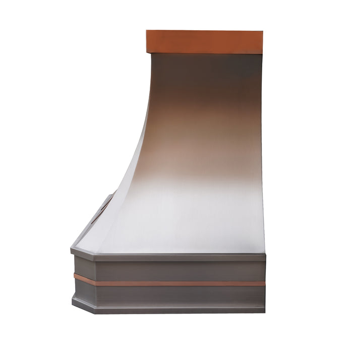 RHM Custom Stainless Steel Range Hood with Copper Straps SH3-C3T2
