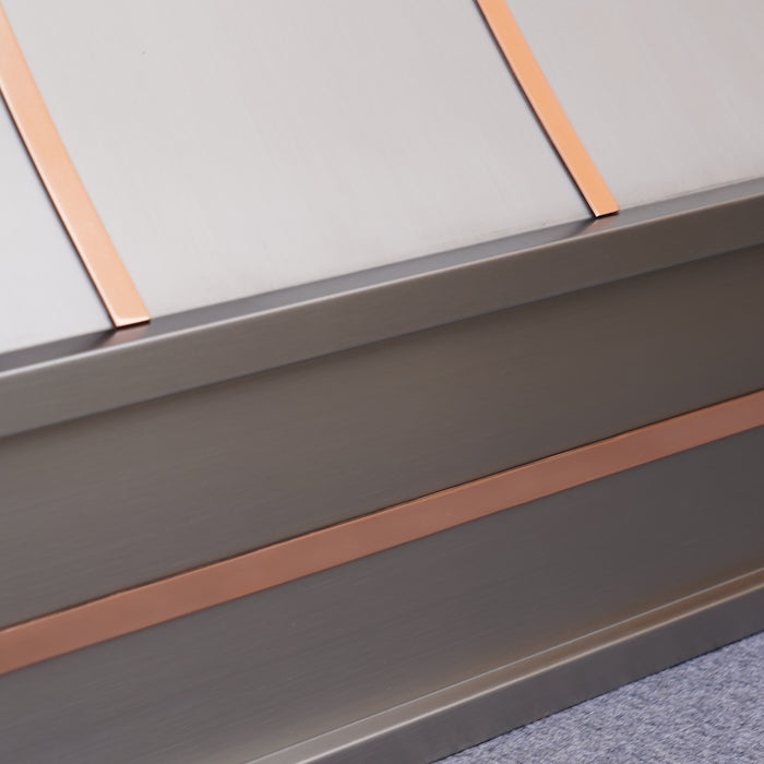 RHM Custom Stainless Steel Range Hood with Copper Straps SH3-C3T2