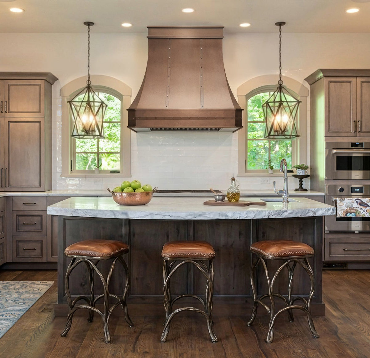 RHM Custom Vintage Copper Kitchen Hood Clipped Corners with Straps ...