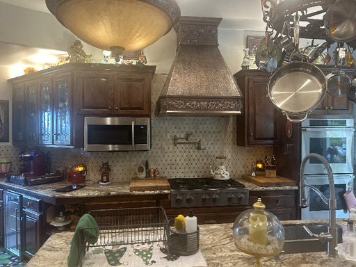 CT-VH14A Copper Range Hood custom handcrafted at RangeHoodMaster