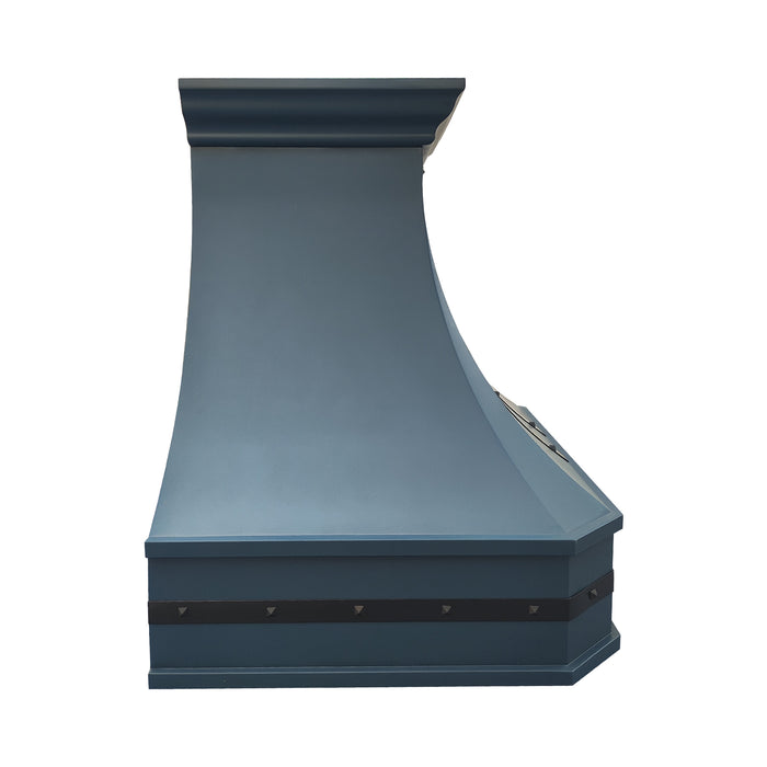 RHM Dark Blue Stainless Steel Custom Vent Hoods with Darken Copper Band SH3-C3TRB