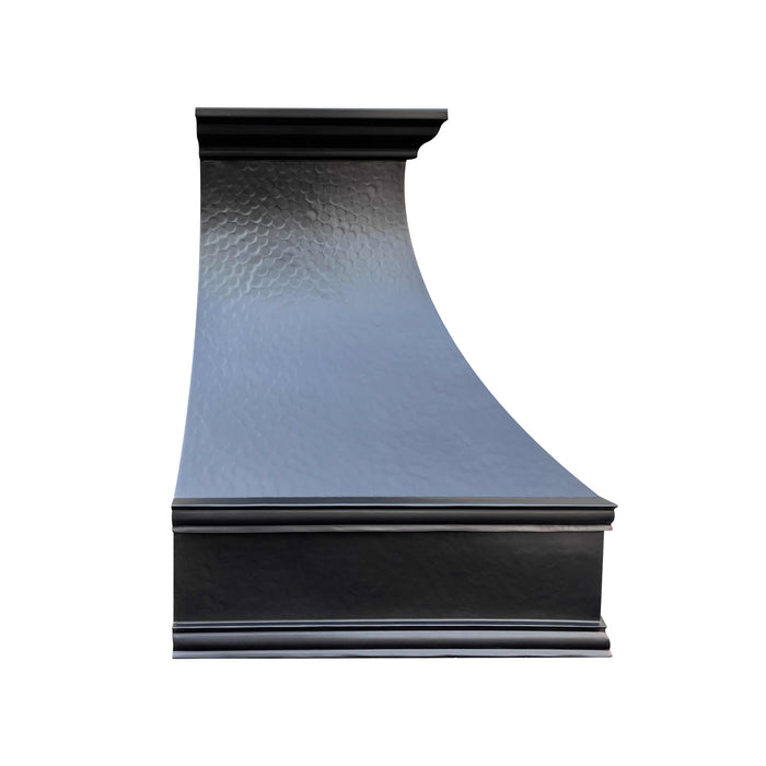 RHM Farmhouse Black Copper Range Hood Custom Curved Shape CT-VH07S3