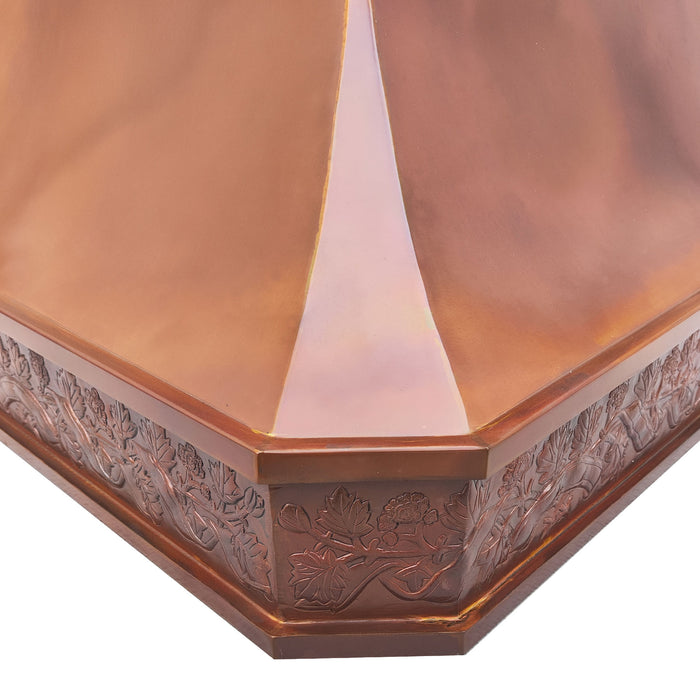 RHM Fired Copper Custom Kitchen Range Hood Island Mounted CT-VH03FR