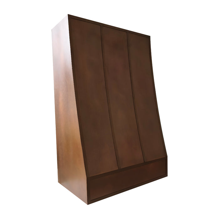 RHM Fired Copper Wall Mounted Range Hood with Straps Rivets CT-VH08-TE03