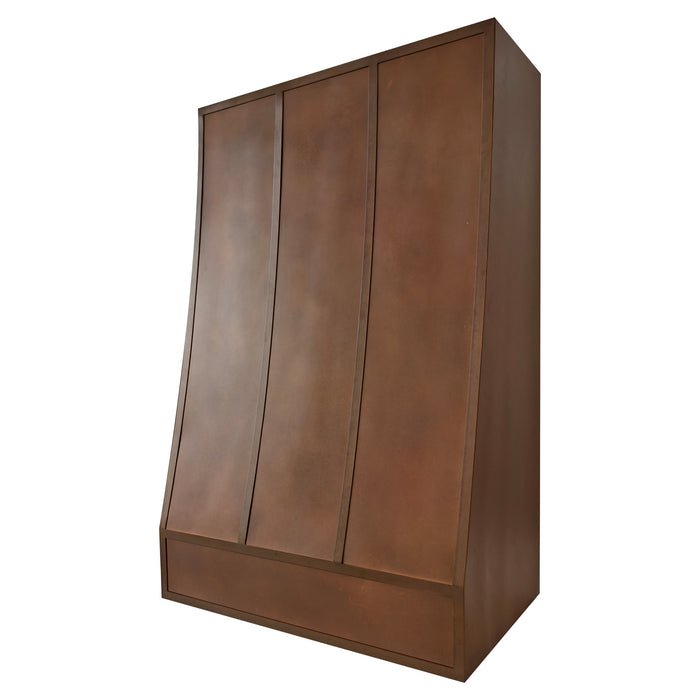 RHM Fired Copper Wall Mounted Range Hood with Straps Rivets CT-VH08-TE03