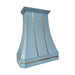 rangehoodmaster custom handcrafted range hood with polished stainless steel straps and rivets