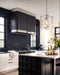 matte black stainless steel custom range hood with ribbed design with polished stainless steel crown and apron handmade at rangehoodmaster
