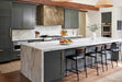 non-directional antique brass range hood in box shape and special clipped corners design at rangehoodmaster