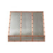 custom brushed stainless steel range hood with copper straps and rivets at rangehoodmaster