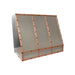 custom brushed stainless steel range hood with copper straps and rivets at rangehoodmaster