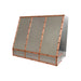 custom brushed stainless steel range hood with copper straps and rivets at rangehoodmaster