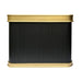custom flute range hood made in black painted stainless steel with brass trims at RangeHoodMaster