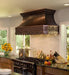 Luxury scalloped edge antique color copper range hood with chariot pattern handmade at ragnehoodmaster