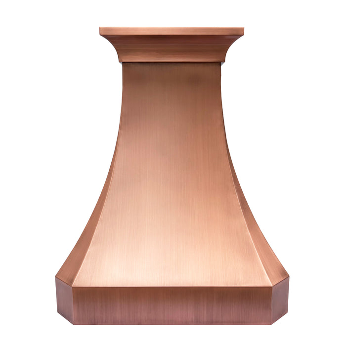 RHM Medium Patina Copper Wall Mount Kitchen Hood 30"W x 36"H x 21" D VH30 (in-stock)
