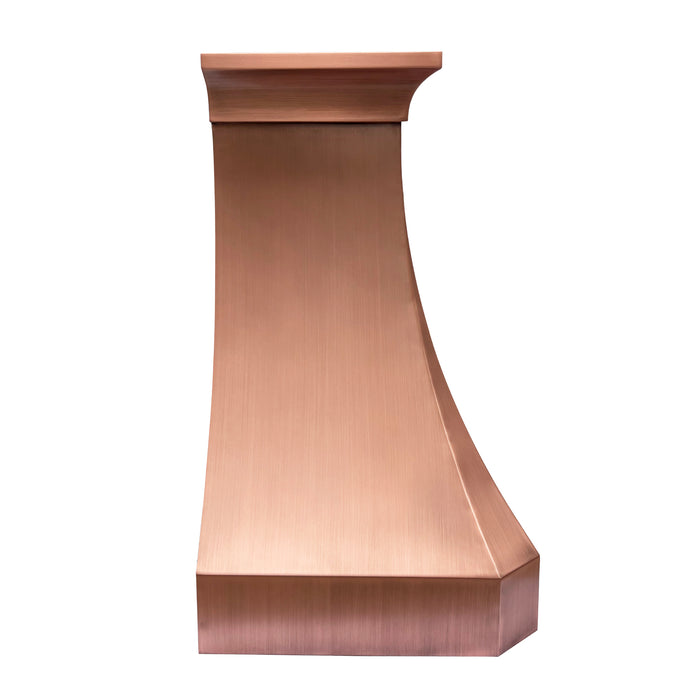 RHM Medium Patina Copper Wall Mount Kitchen Hood 30"W x 36"H x 21" D VH30 (in-stock)
