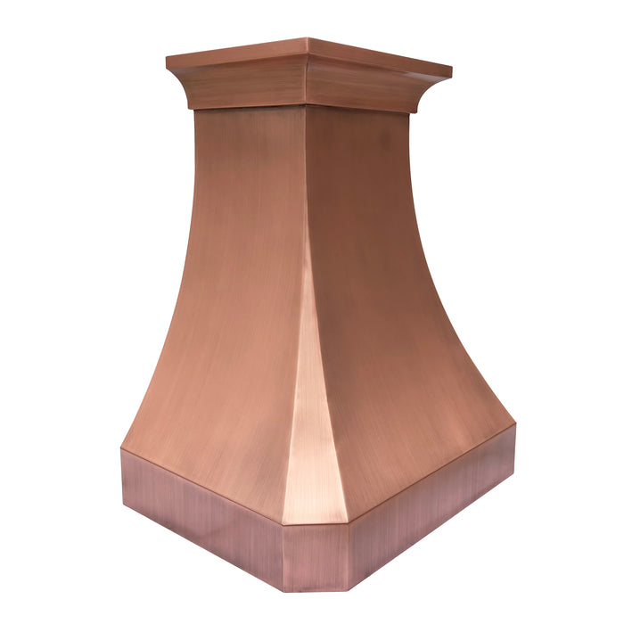 RHM Medium Patina Copper Wall Mount Kitchen Hood 30"W x 36"H x 21" D VH30 (in-stock)