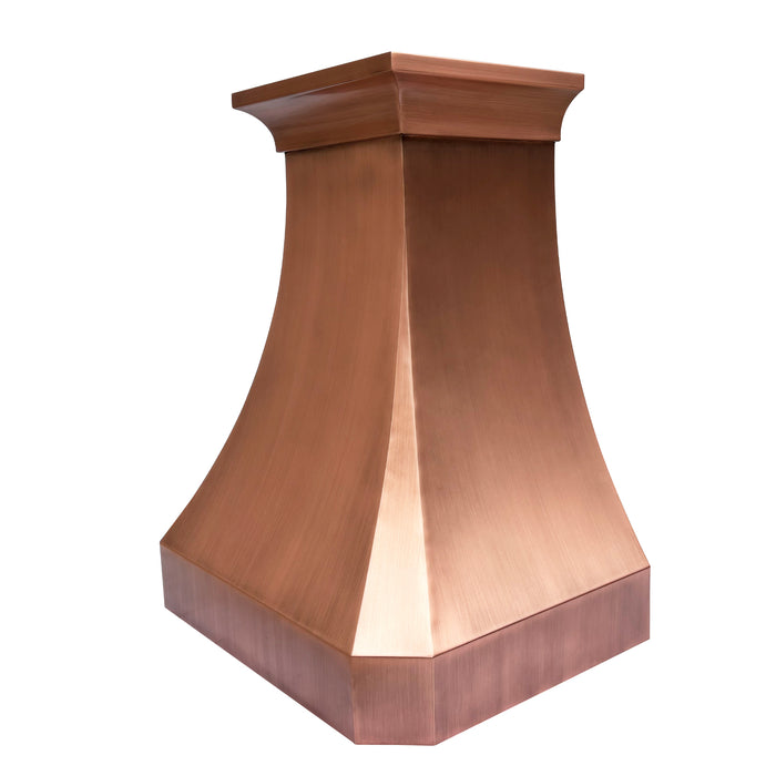 RHM Medium Patina Copper Wall Mount Kitchen Hood 30"W x 36"H x 21" D VH30 (in-stock)