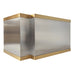 brushed stainless steel range hood with brushed brass straps box shape hood at range hood master