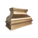 Handcrafted brass bell shape vent hood paired with straps and rivets