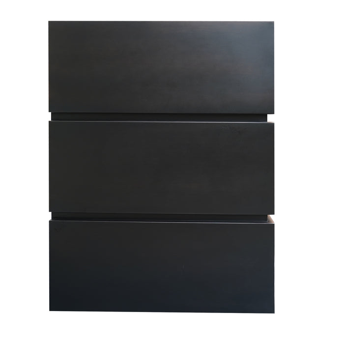 Darken patina box shape copper kitchen hood with simple design