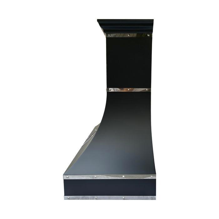 RHM Modern Stainless Steel Black Range Hood with Chimney SH35-4H2V