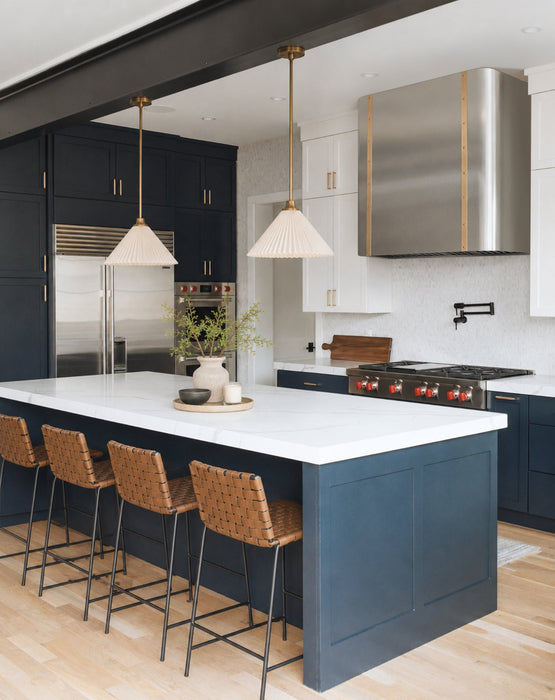Contemporary stainless steel kitchen hood Custom round corner stainless steel range hood for modern kitchen design handcrafted by Range Hood Master