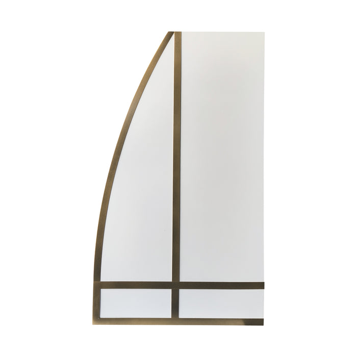 RHM Modern White Barrel Kitchen Hood with Antique Brass Straps SH9-4TR5M