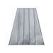 Natural zinc tapered custom range hood with standing seams at rangehoodmaster