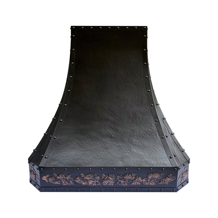 ORB farmhouse copper range hood hand hammered custom design