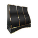 rangehoodmaster wall mounted range hood with polished brass straps